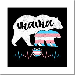 Protect Trans Kid Mama Bear Transgender LGBT Pride Month Posters and Art